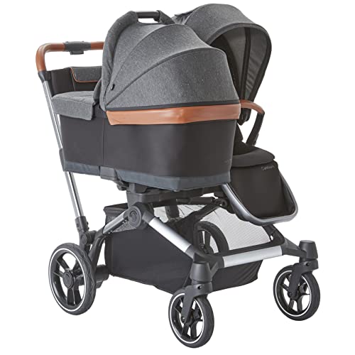 Contours Element Side-by-Side Convertible Toddler and Baby Stroller Single-to-Double, Reversible Seating Options, Infant Car Seat Compatibility, Spacious Storage, UPF 50+ Sun Canopy - Storm Gray