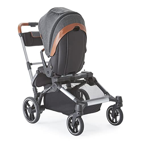 Contours Element Side-by-Side Convertible Toddler and Baby Stroller Single-to-Double, Reversible Seating Options, Infant Car Seat Compatibility, Spacious Storage, UPF 50+ Sun Canopy - Storm Gray