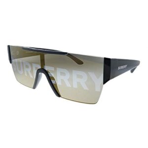 burberry be 4291 3001/g black plastic rectangle sunglasses gold mirror lens