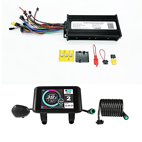 CONHIS MOTOR Ebike 36V 48V 52V 1000W-1500W 35A 3-Mode Sine Wave Motor and Speed Controller with Colorful LCD Display Electric Bicycle Brushless Controller (with UKC1 Color Display)
