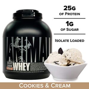 Animal Whey Isolate Protein Powder, Loaded for Post Workout and Recovery, Cookies & Cream, 4 Pound, 64 Oz