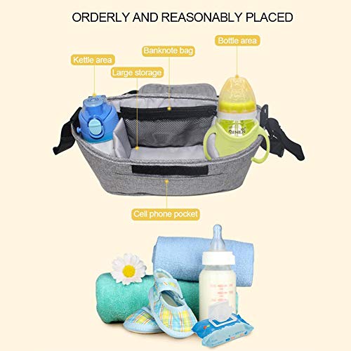 Non Slip Baby Stroller Organizer Bag with Cup Holder for Mom, Universal Fit for Uppababy Vista Cruz Nuna Baby Jogger Bob Baby Stroller and Stroller Accessories for Baby Boy Girl