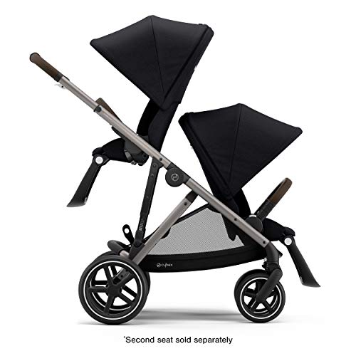 CYBEX Gazelle S Stroller, Modular Double Stroller for Infant and Toddler, Includes Detachable Shopping Basket, Over 20+ Configurations, Folds Flat for Easy Storage, Deep Black