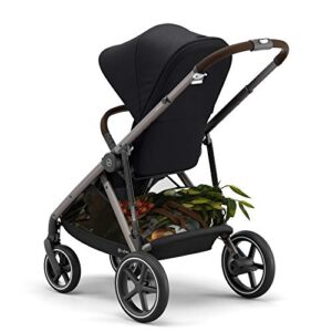 CYBEX Gazelle S Stroller, Modular Double Stroller for Infant and Toddler, Includes Detachable Shopping Basket, Over 20+ Configurations, Folds Flat for Easy Storage, Deep Black