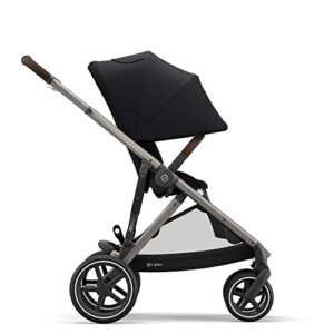 CYBEX Gazelle S Stroller, Modular Double Stroller for Infant and Toddler, Includes Detachable Shopping Basket, Over 20+ Configurations, Folds Flat for Easy Storage, Deep Black