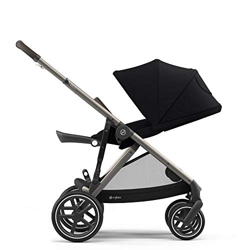 CYBEX Gazelle S Stroller, Modular Double Stroller for Infant and Toddler, Includes Detachable Shopping Basket, Over 20+ Configurations, Folds Flat for Easy Storage, Deep Black