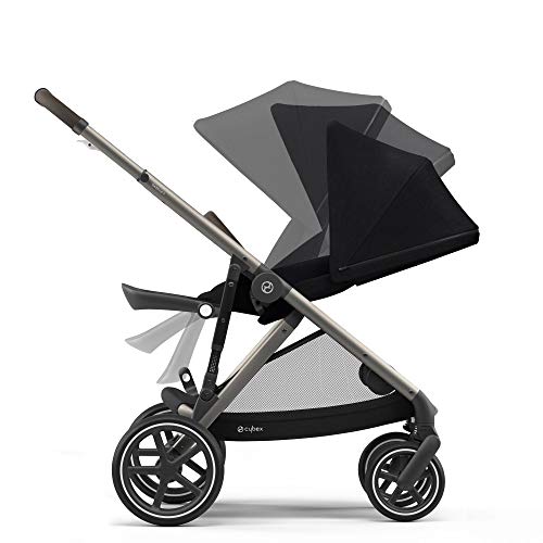 CYBEX Gazelle S Stroller, Modular Double Stroller for Infant and Toddler, Includes Detachable Shopping Basket, Over 20+ Configurations, Folds Flat for Easy Storage, Deep Black