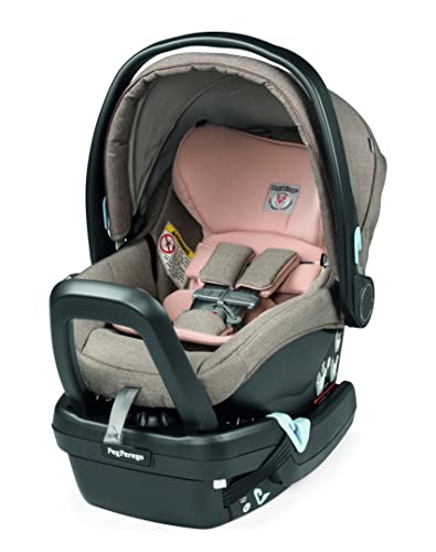 Peg Perego Booklet 50 Travel System - Includes Booklet 50 Baby Stroller and The Primo Viaggio 4-35 Infant Car Seat - Made in Italy - Mon Amour (Beige & Pink)