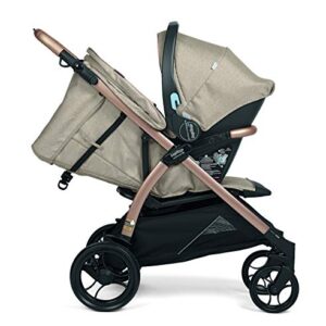 Peg Perego Booklet 50 Travel System - Includes Booklet 50 Baby Stroller and The Primo Viaggio 4-35 Infant Car Seat - Made in Italy - Mon Amour (Beige & Pink)