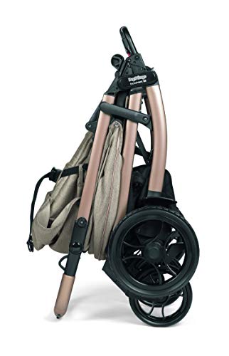 Peg Perego Booklet 50 Travel System - Includes Booklet 50 Baby Stroller and The Primo Viaggio 4-35 Infant Car Seat - Made in Italy - Mon Amour (Beige & Pink)