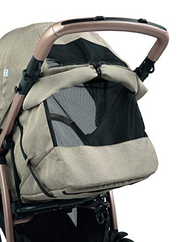 Peg Perego Booklet 50 Travel System - Includes Booklet 50 Baby Stroller and The Primo Viaggio 4-35 Infant Car Seat - Made in Italy - Mon Amour (Beige & Pink)