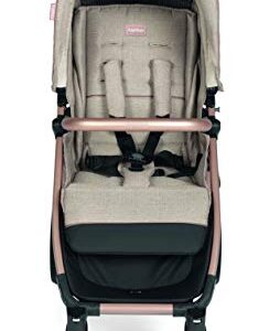 Peg Perego Booklet 50 Travel System - Includes Booklet 50 Baby Stroller and The Primo Viaggio 4-35 Infant Car Seat - Made in Italy - Mon Amour (Beige & Pink)