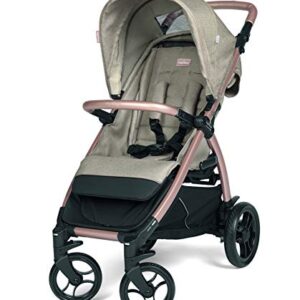 Peg Perego Booklet 50 Travel System - Includes Booklet 50 Baby Stroller and The Primo Viaggio 4-35 Infant Car Seat - Made in Italy - Mon Amour (Beige & Pink)