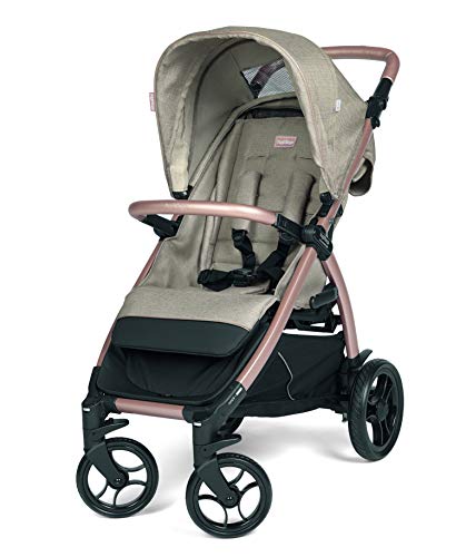 Peg Perego Booklet 50 Travel System - Includes Booklet 50 Baby Stroller and The Primo Viaggio 4-35 Infant Car Seat - Made in Italy - Mon Amour (Beige & Pink)