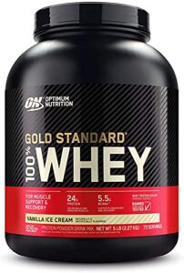 optimum nutrition gold standard whey vanilla ice cream — 5 lbs