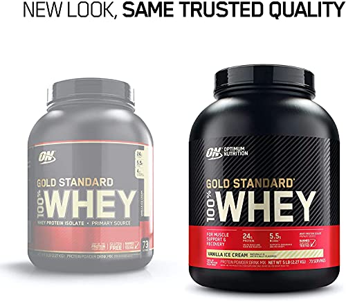 Optimum Nutrition Gold Standard Whey Vanilla Ice Cream -- 5 lbs