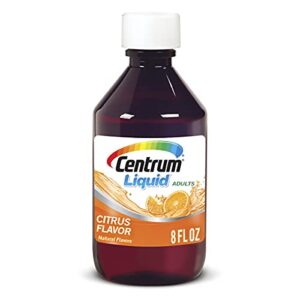 centrum liquid multivitamin for adults, multivitamin/multimineral supplement with b vitamins and antioxidants, citrus flavor – 8 fl oz