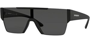 burberry be 4291 346487 matte black plastic rectangle sunglasses black lens