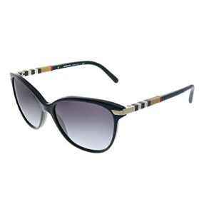 burberry be 4216 30018g black plastic cat-eye sunglasses grey gradient lens