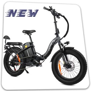 32ah large battery 100 miles long range 750w folding electric bike for adults shimano 7-speed cruise control dual shock absorber color display step-thru commuter bike with 2 seat ul certified …