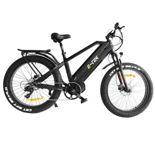 ETEK Hunter e Bikes for Adults Electric - 2X 48V 15Ah Panasonic Battery - BAFANG 1000W MID-Drive Motor Electric Bicycles for Men - CST 26" x4.0 Fat Tire Electric Bike | Shimano 7 Gears Mountain Bike