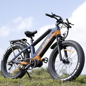 ETEK Hunter e Bikes for Adults Electric - 2X 48V 15Ah Panasonic Battery - BAFANG 1000W MID-Drive Motor Electric Bicycles for Men - CST 26" x4.0 Fat Tire Electric Bike | Shimano 7 Gears Mountain Bike