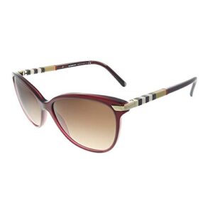 burberry be 4216 301413 bordeaux plastic cat-eye sunglasses brown gradient lens