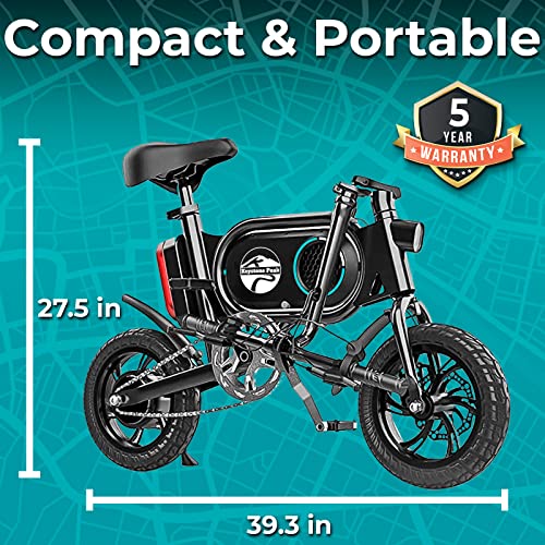 Keystone Peak New 2023 Release Amsterdam Folding Electric Bicycle - 12'' Ebike for Adults and Teenagers - Electric Bike with 350W Motor 36V Lithium - Ion Battery - Throttle & Pedal Assist Modes