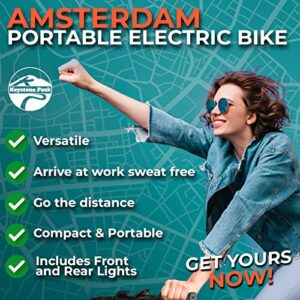 Keystone Peak New 2023 Release Amsterdam Folding Electric Bicycle - 12'' Ebike for Adults and Teenagers - Electric Bike with 350W Motor 36V Lithium - Ion Battery - Throttle & Pedal Assist Modes