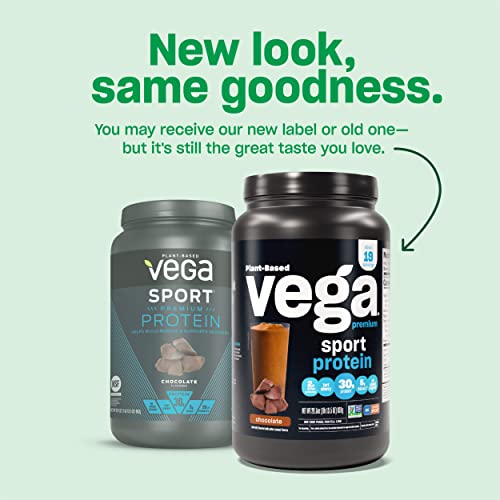 Vega Sport Premium Vegan Protein Powder Mocha (45 Servings) 30g Vegan Protein, 5g BCAAs, Low Carb, Keto, Dairy Free, Gluten Free, Non GMO, Pea Protein for Women & Men, 4.3 lbs (Packaging May Vary)