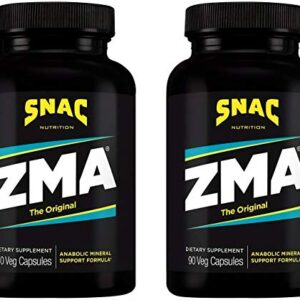 SNAC ZMA The Original Recovery and Sleep Supplement that Supports a Healthy Immune System, 180 Capsules (2 Pack of 90 Count)