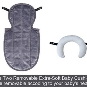 COOLBEBE New 2-in-1 Head & Body Supports for Baby Newborn Infants - Extra Soft Stroller Cushion Pads Car Seat Insert, Prefect for All Seasons