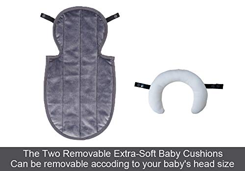 COOLBEBE New 2-in-1 Head & Body Supports for Baby Newborn Infants - Extra Soft Stroller Cushion Pads Car Seat Insert, Prefect for All Seasons