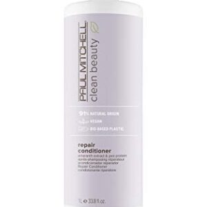 Paul Mitchell Clean Beauty Repair Conditioner, Strengthens, Balances Moisture, For Damaged, Brittle Hair, 33.8 fl. oz.