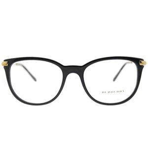 BURBERRY BE 2255Q 3001 Black Plastic Square Eyeglasses 51mm