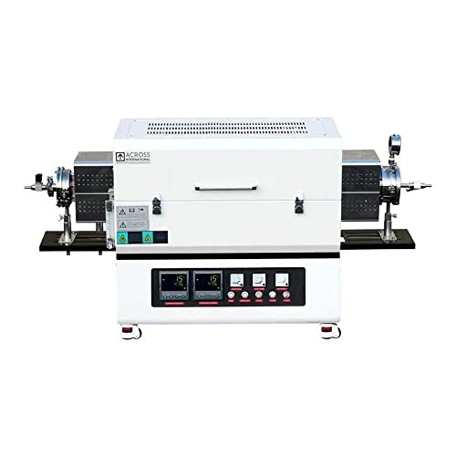 Across TFM2.1200.60 2-Zone Tube Furnace with Kanthal Sweden Heating Elements, 60 mm OD Tubes, 208-240V, 50/60 Hz, 1200°C Maximum Working Temperature, 16" Width, 24" Length, 23" Height