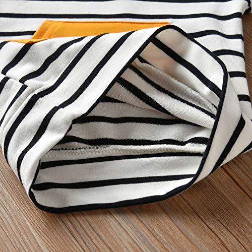 Rebey Toddler Infant Baby Boy Clothes Striped Long Sleeve Hoodie Tops Sweatsuit Pants Outfit Set (12-18 Months) Yellow