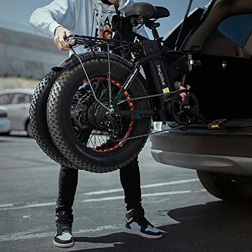 Heybike Mars Electric Bike Foldable 20" x 4.0 Fat Tire Electric Bicycle with 500W Motor, 48V 12.5AH Removable Battery and Dual Shock Absorber for Adults