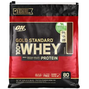 optimum nutrition gold standard 100% whey protein, 80 servings – chocolate
