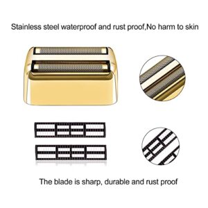 Shaver Replacement Foil and Cutters compatible with BaByliss Barberology Double FXFS2G Metal shaver foil replacement Gold