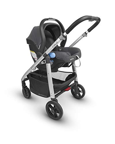 UPPAbaby Cruz V2 Stroller - Jake (Black/Carbon/Black Leather) + Mesa Infant Car Seat - Jake (Black)