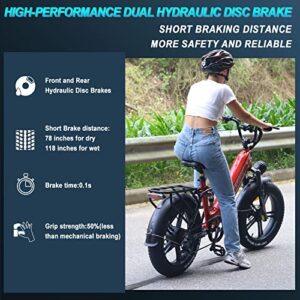 FREESky Step-Thru Electric Bike for Adults 750W High-Speed Motor 48V 15AH Samsung Cell Battery, 20" Fat Tires Ebike 28MPH 35-80Miles Electric Commuter/City Cruiser Bike for Women,