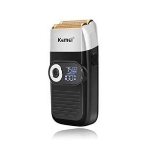 Kemei Foil Professional Electric Shaver for Men Razor with Bald Trimmer Cordless Shavers Rechargeble LED Display 2 in 1