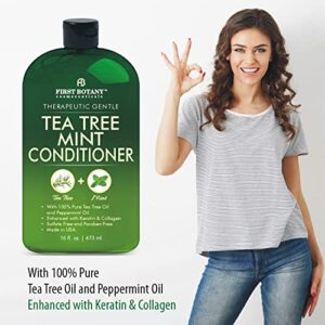 Tea Tree Mint Shampoo and Conditioner - contains Pure Tea Tree Oil & Peppermint Oil - Fights Hair Loss, Promotes Hair Growth, Fights Dandruff, Lice & Itchy Scalp - Men & Women Sulfate Free -16 oz x 2