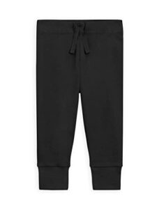 colored organics baby and kids unisex organic cotton cuz jogger pants – black – 3-6m
