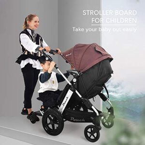 GemonExe Universal 2in1 Stroller Ride Board with Detachable Seat,Stroller Glider Board Suitable for Most Brands of Strollers, Holds Children Up to 55lbs