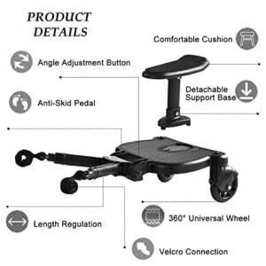 GemonExe Universal 2in1 Stroller Ride Board with Detachable Seat,Stroller Glider Board Suitable for Most Brands of Strollers, Holds Children Up to 55lbs