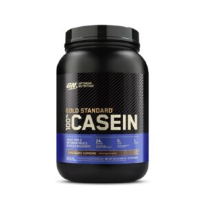 optimum nutrition gold standard 100% micellar casein protein powder, slow digesting, helps keep you full, overnight muscle recovery, chocolate supreme, 1.87 pound (packaging may vary)