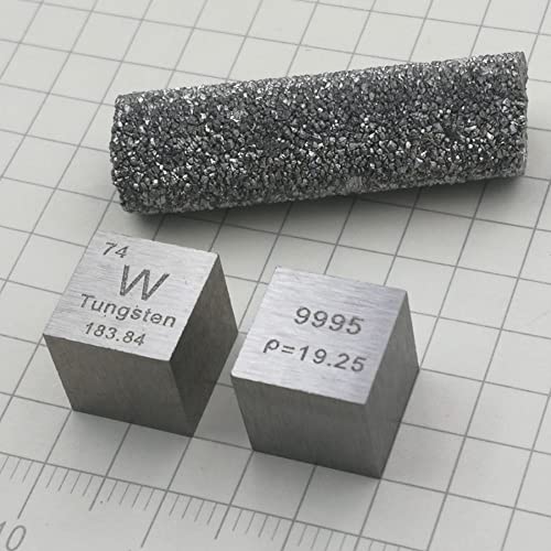 0.39" Element Cube - Set of 11 Metal Density Cubest Include Zinc Tin Copper Iron Aluminum Carbon Titanium Nickel Molybdenum Bismuth Tungsten for Labs and Collections