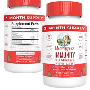 mary ruth’s 5-1 immunity gummies with elderberry for kids & adults | cherry | pectin based | vegan | 90 count